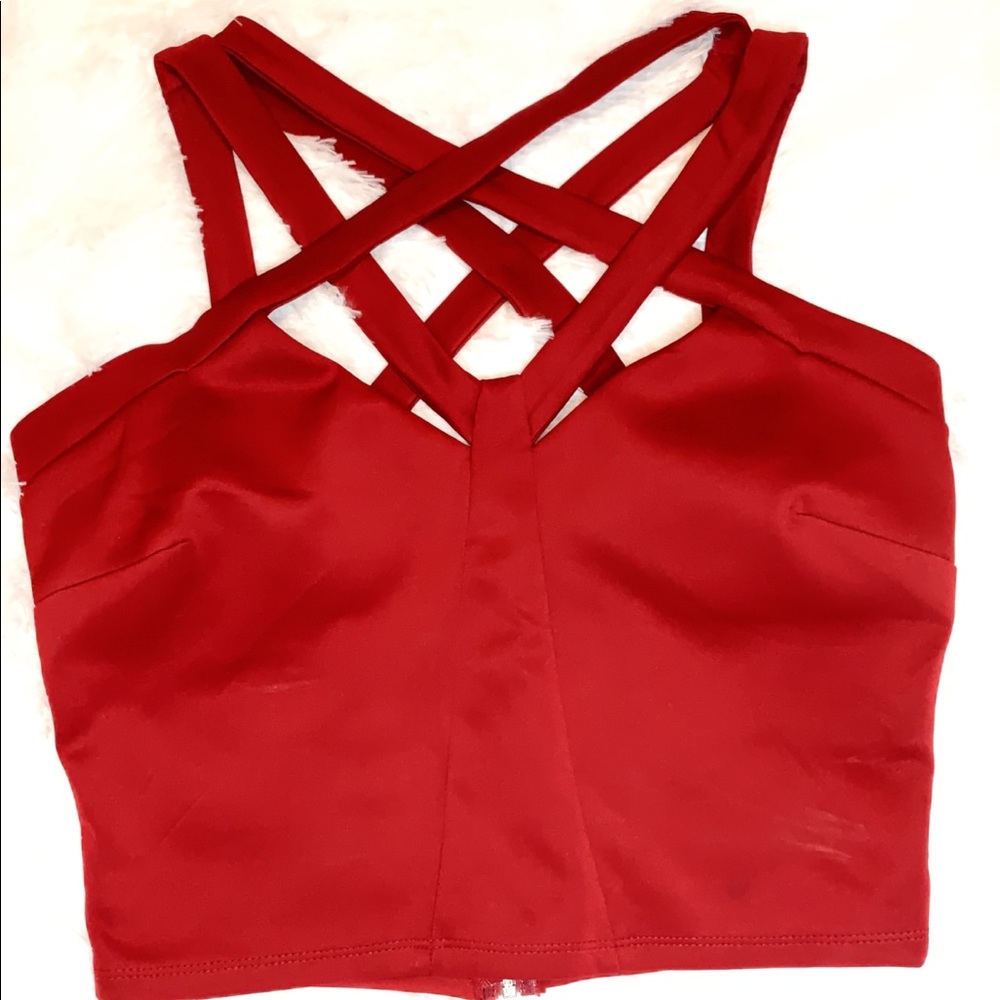 Red crop top